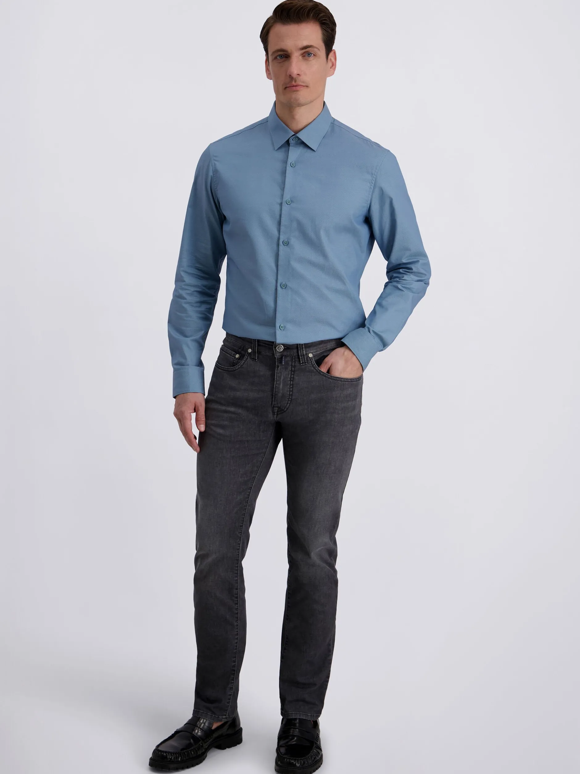 Pierre Cardin Herren Hemd in blau - Ärmel: langarm