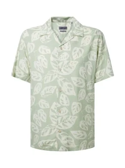 Pierre Cardin Herren Hemd in mint weiß - Ärmel: kurzarm