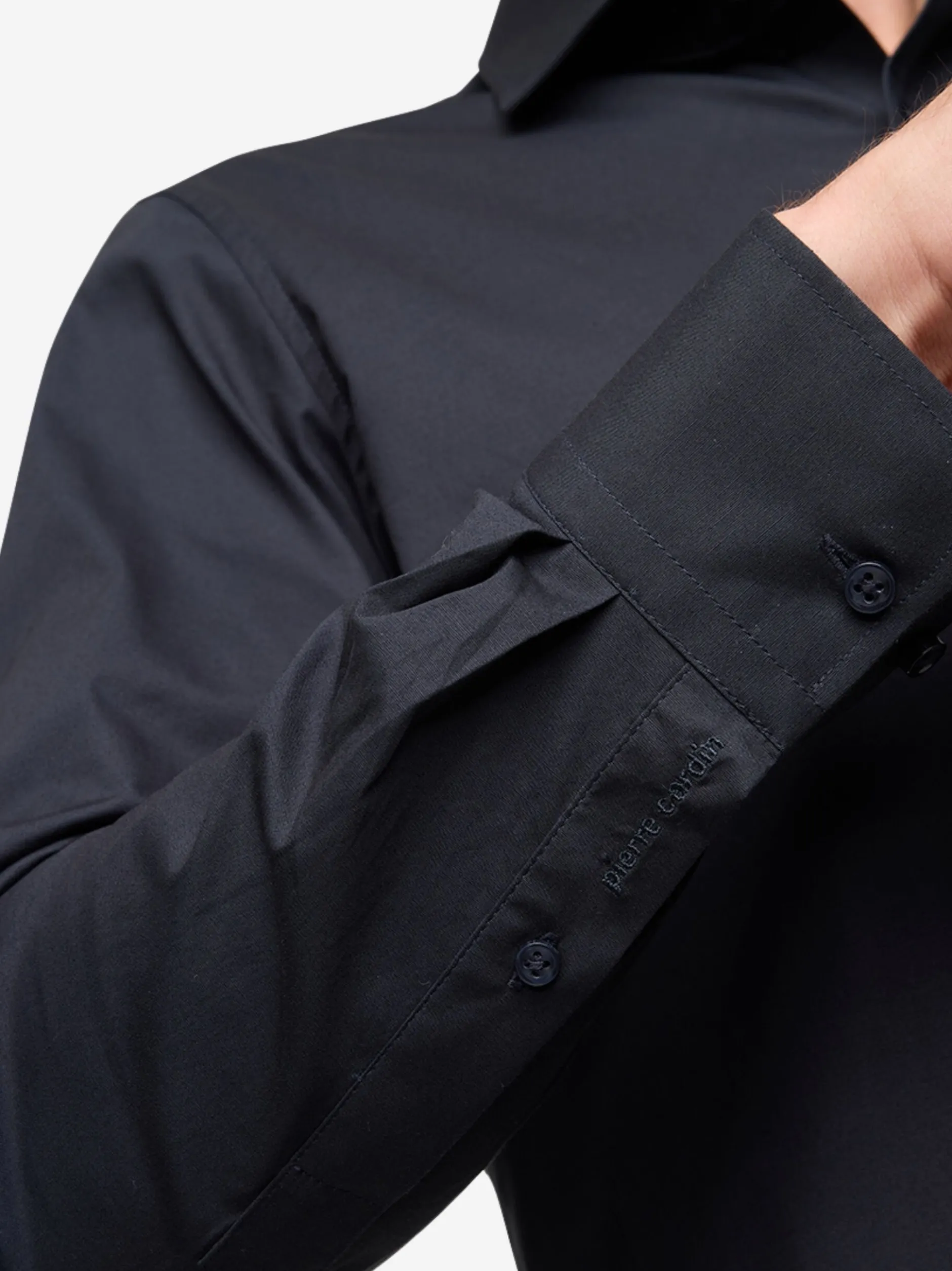 Pierre Cardin Herren Hemd in schwarz - Ärmel: langarm