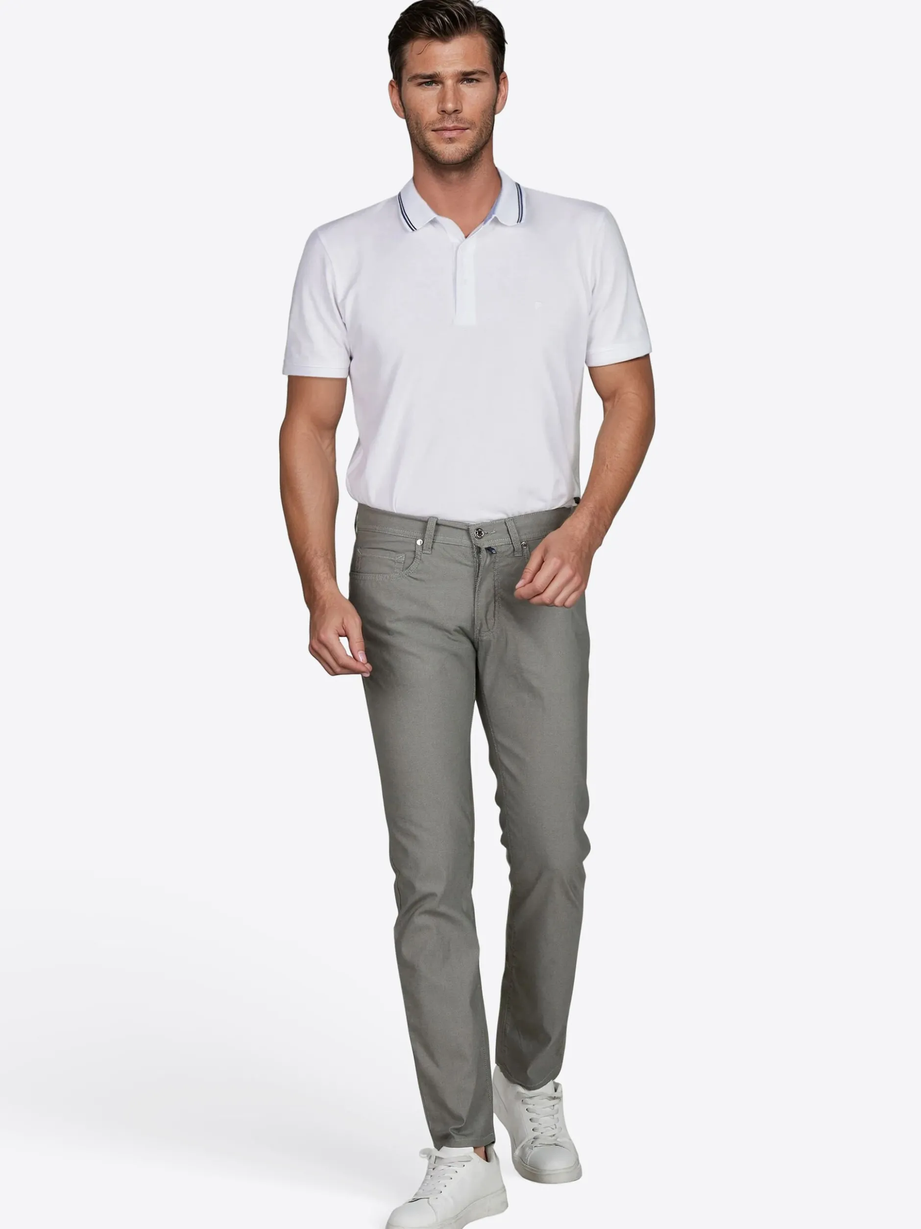 Pierre Cardin Herren Hose - Lyon in grau - Länge: lang