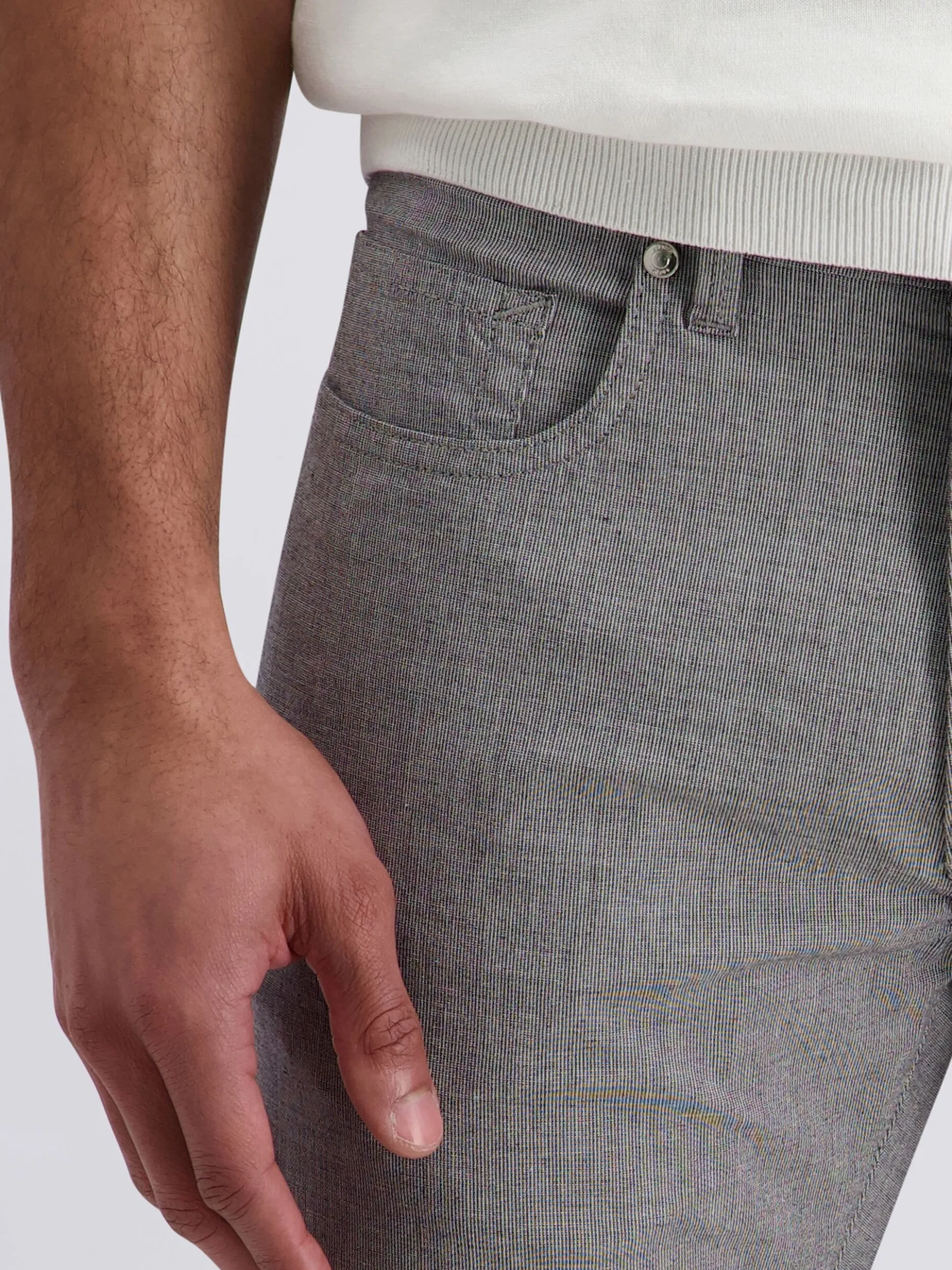 Pierre Cardin Herren Hose Lyon in grau - Länge: lang