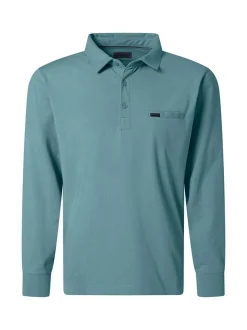 Pierre Cardin Herren Langarm-Poloshirts in hellblau