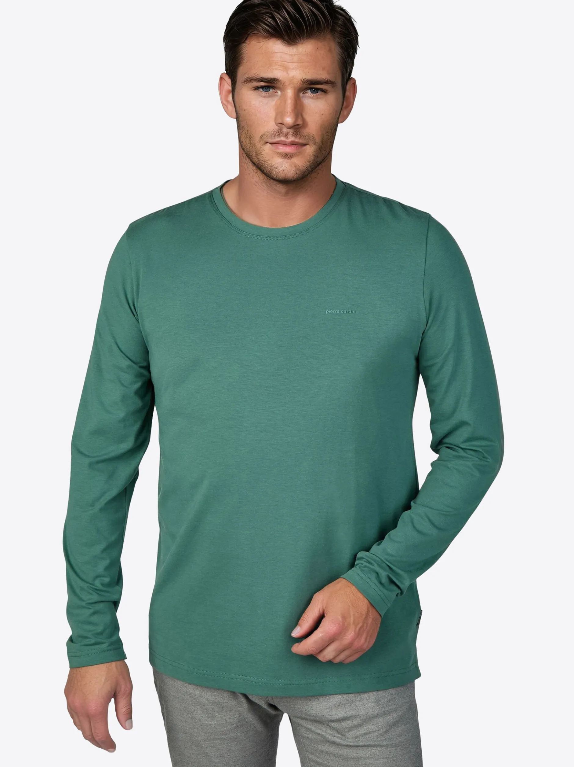 Pierre Cardin Herren Langarmshirt in grün