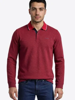 Pierre Cardin Herren Langarmshirt in rot