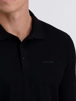 Pierre Cardin Herren Langarmshirt in schwarz