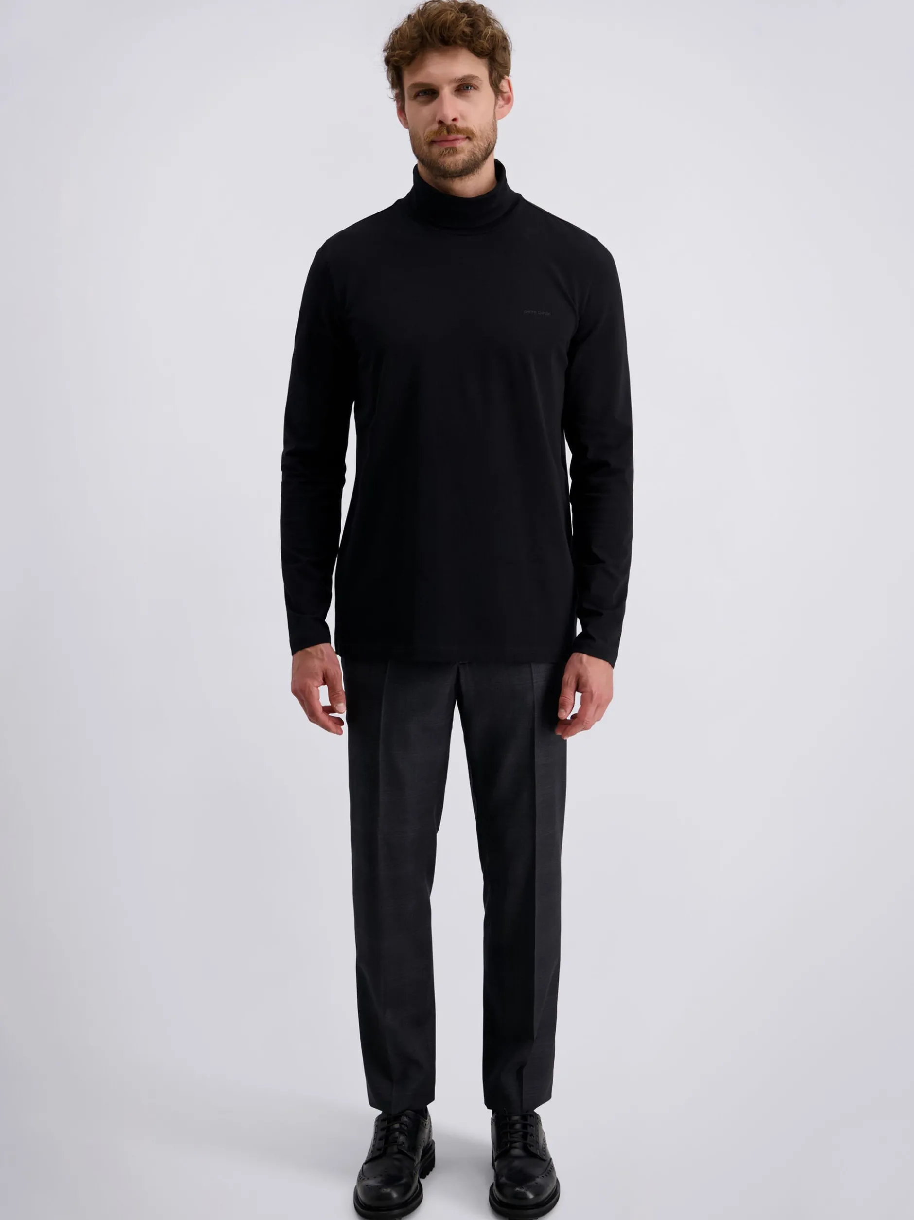 Pierre Cardin Herren Langarmshirt in schwarz