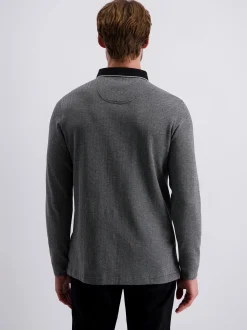 Pierre Cardin Herren Polo in schwarz - Ärmel: langarm