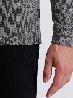 Pierre Cardin Herren Polo in schwarz - Ärmel: langarm