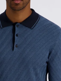 Pierre Cardin Herren Poloshirt in blau - Ärmel: langarm