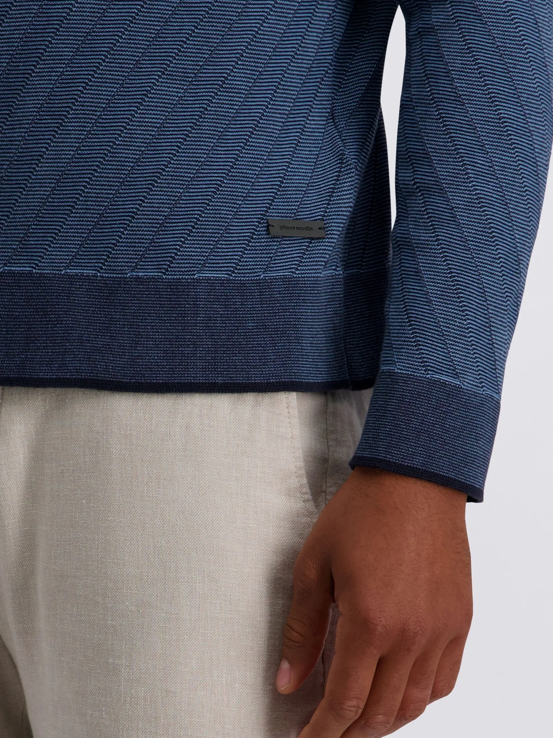 Pierre Cardin Herren Poloshirt in blau - Ärmel: langarm