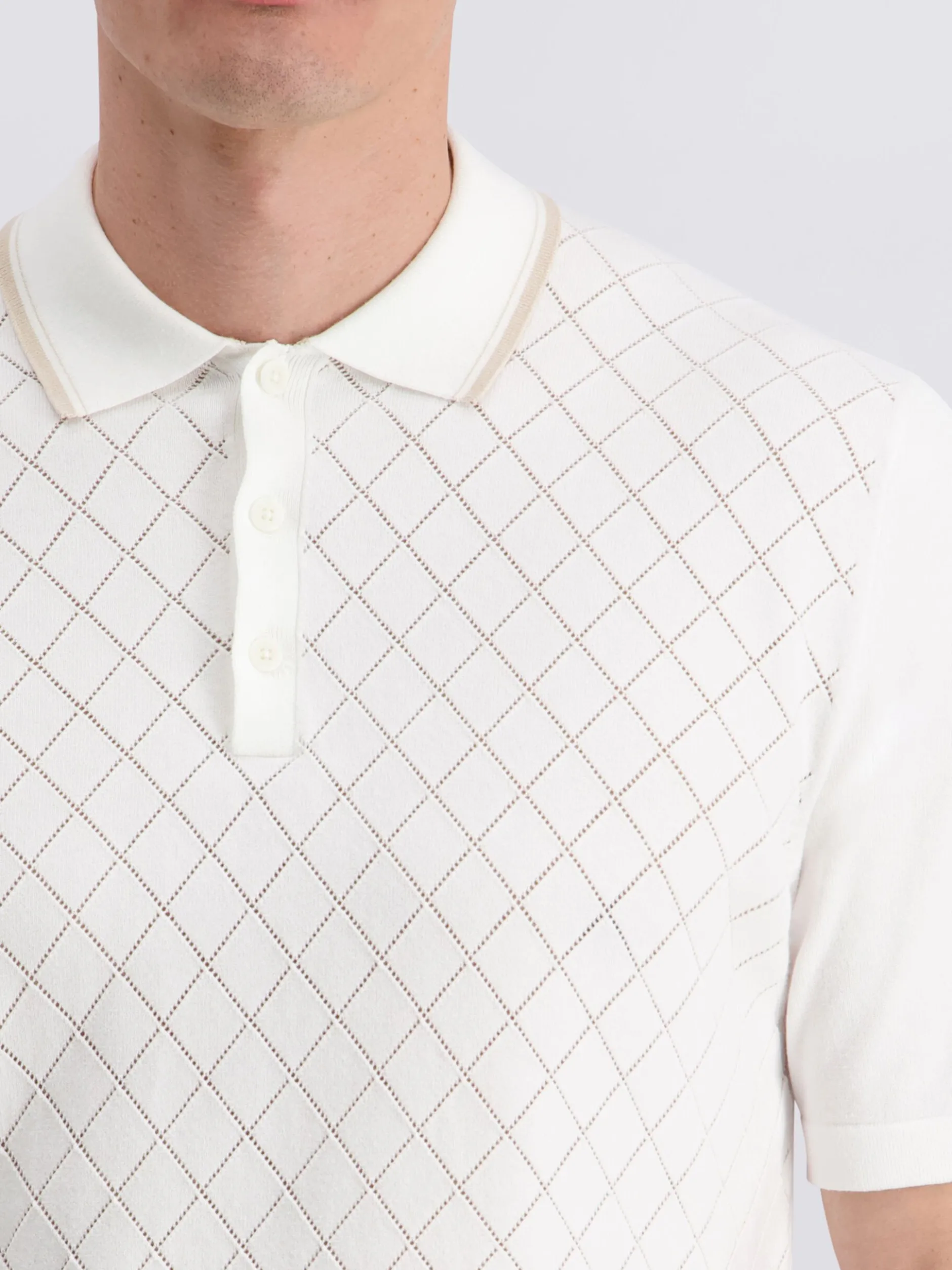 Pierre Cardin Herren Poloshirt in weiß - Ärmel: kurzarm