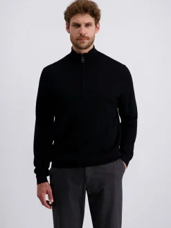 Pierre Cardin Herren Wollpullover in schwarz