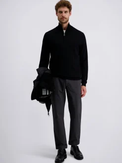 Pierre Cardin Herren Wollpullover in schwarz