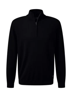 Pierre Cardin Herren Wollpullover in schwarz