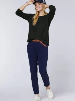 Polo Sylt Damen Langarmshirt in schwarz - Ärmel: kurzarm