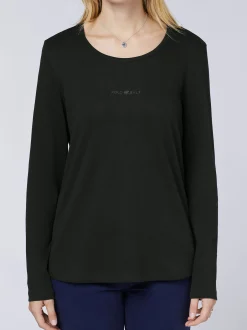 Polo Sylt Damen Langarmshirt in schwarz - Ärmel: kurzarm