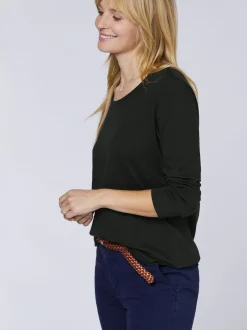 Polo Sylt Damen Langarmshirt in schwarz - Ärmel: kurzarm