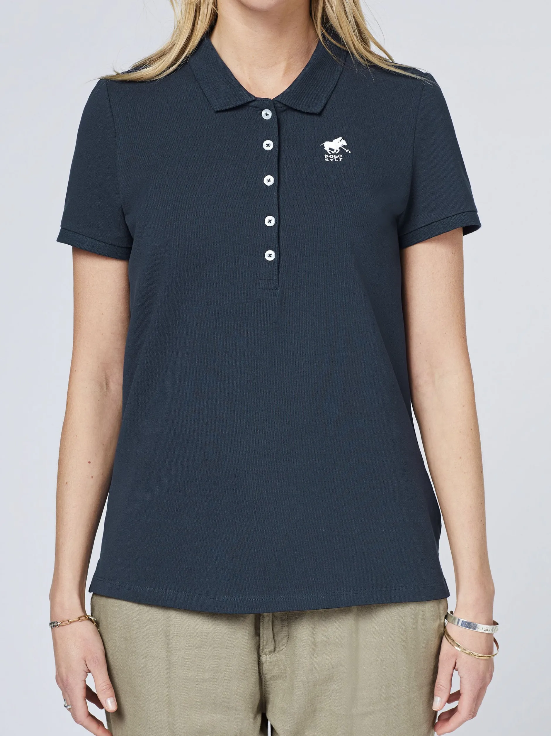 Polo Sylt Damen Polo in marine blau - Ärmel: kurzarm