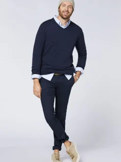 Polo Sylt Herren Strickpullover in blau - Ärmel: kurzarm