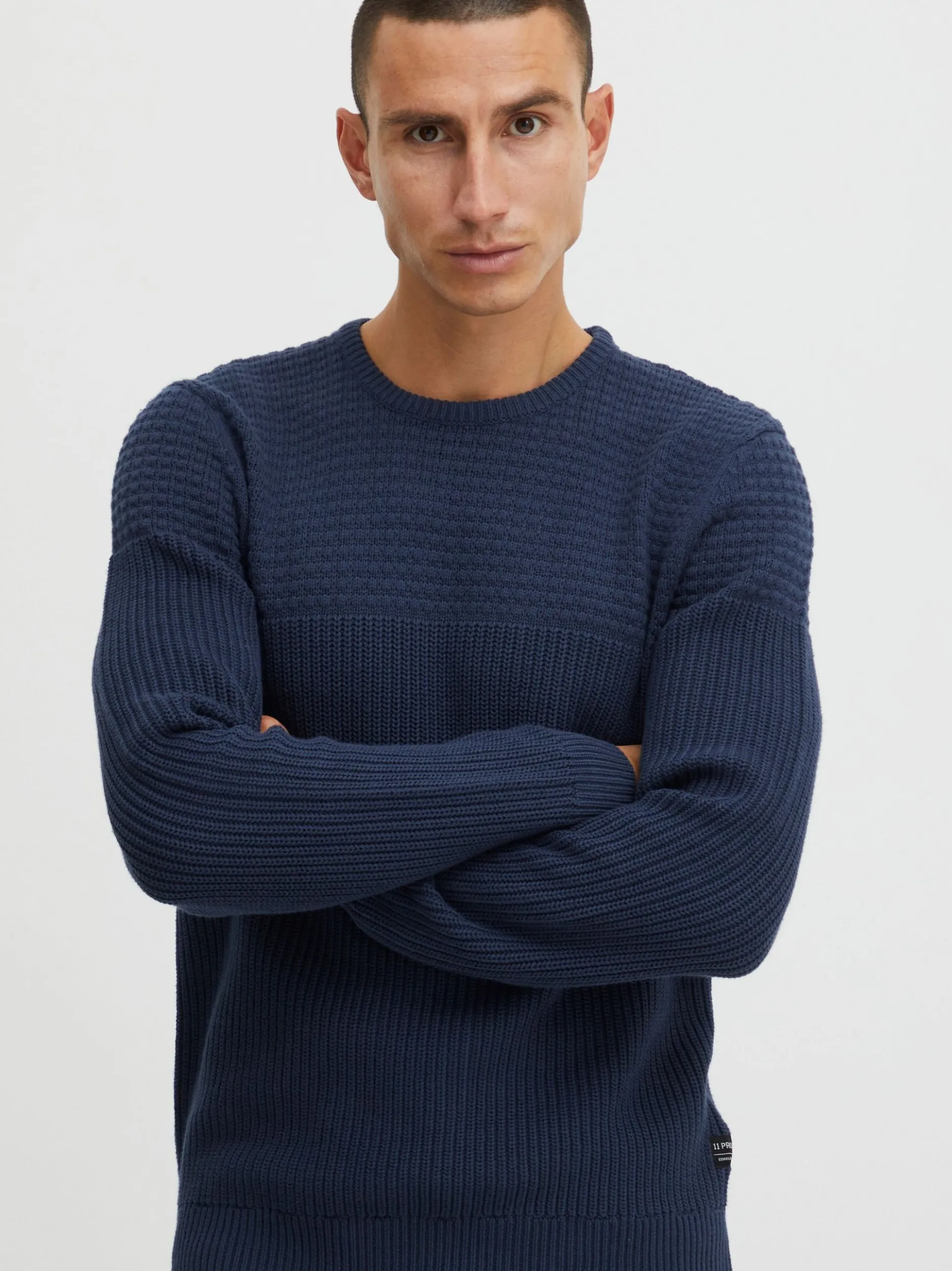 11 Project Herren Strickpullover - PRAdamus in blau
