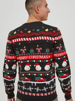 11 Project Herren Weihnachtspullover - PRRuben in anthrazit