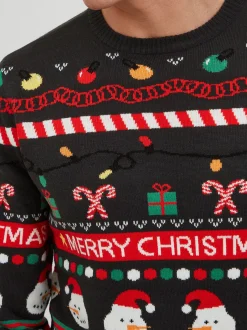 11 Project Herren Weihnachtspullover - PRRuben in anthrazit