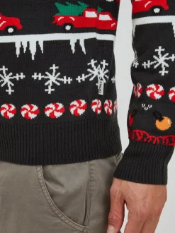 11 Project Herren Weihnachtspullover - PRRuben in anthrazit