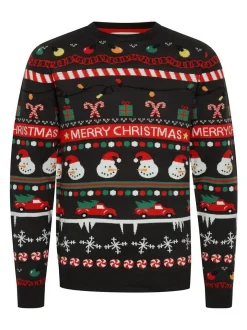 11 Project Herren Weihnachtspullover - PRRuben in anthrazit