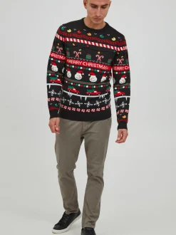 11 Project Herren Weihnachtspullover - PRRuben in anthrazit