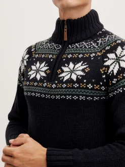 11 Project Herren Weihnachtspullover - PRTim in schwarz