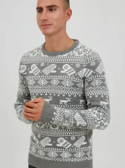 11 Project Herren Weihnachtspullover - PRUwe in grau