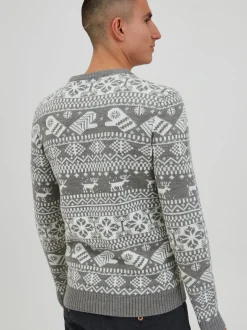 11 Project Herren Weihnachtspullover - PRUwe in grau