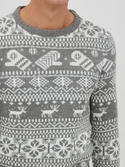 11 Project Herren Weihnachtspullover - PRUwe in grau