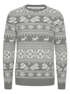 11 Project Herren Weihnachtspullover - PRUwe in grau