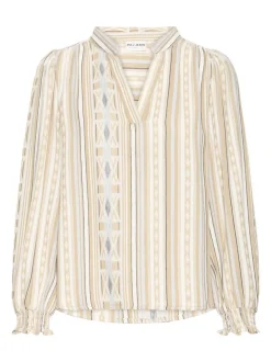 PULZ Jeans Damen Bluse PZALEXIS in beige