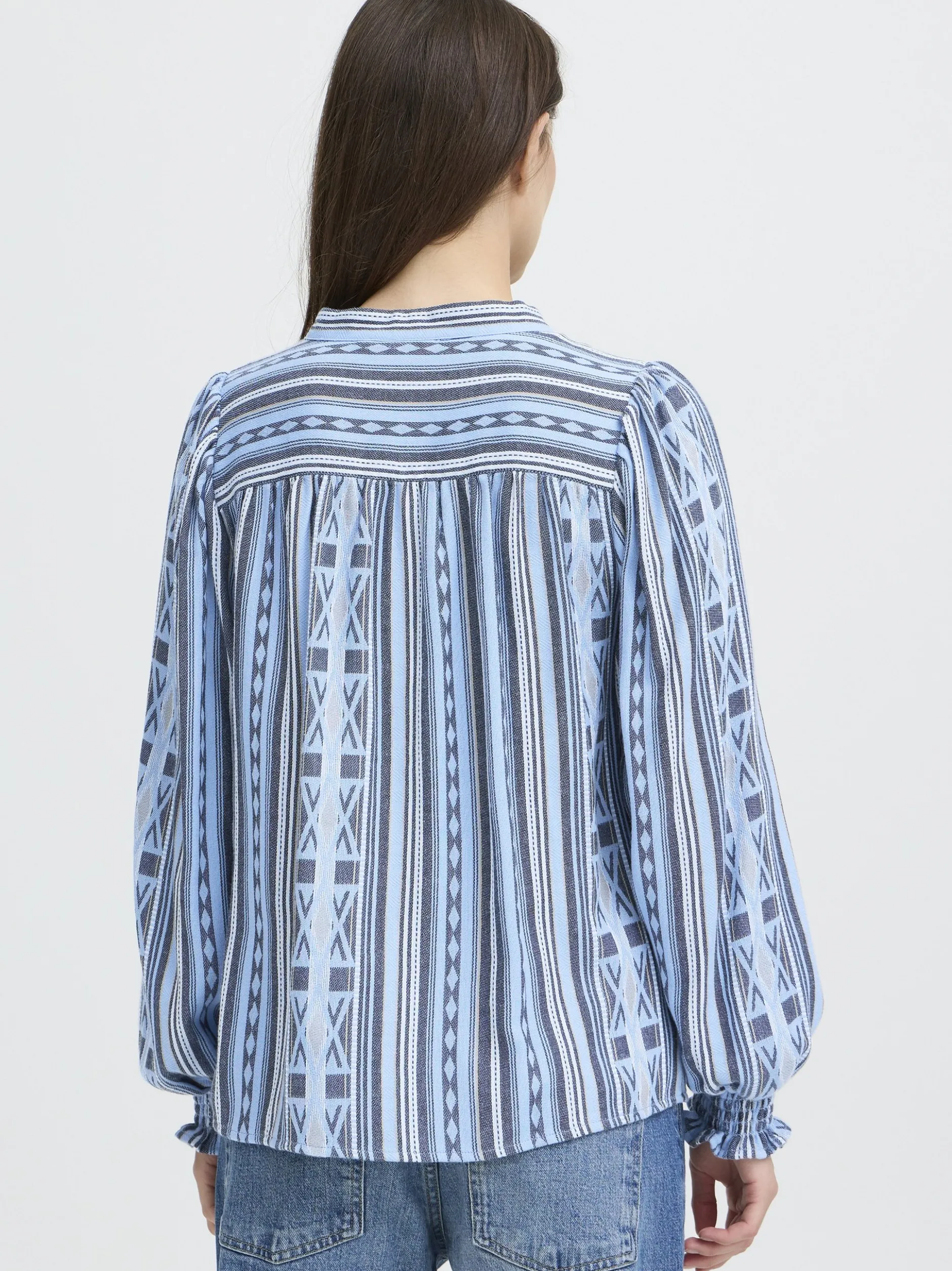 PULZ Jeans Damen Bluse PZALEXIS in blau