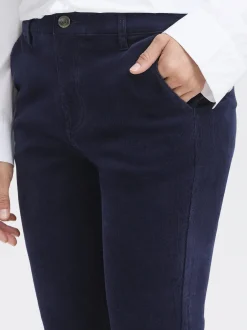 PULZ Jeans Damen Casual Hose PZSALLY Hohe Taille in blau