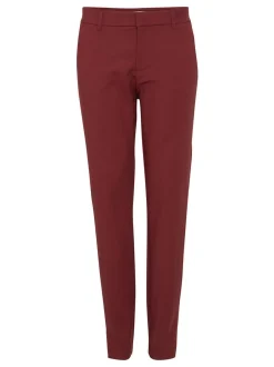 PULZ Jeans Damen Casual Hose PZBINDY Hohe Taille in bordeaux