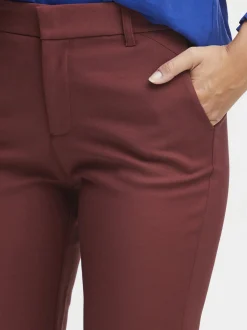 PULZ Jeans Damen Casual Hose PZBINDY Hohe Taille in bordeaux