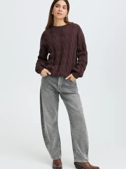 PULZ Jeans Damen Jeans PZANNI in grau denim