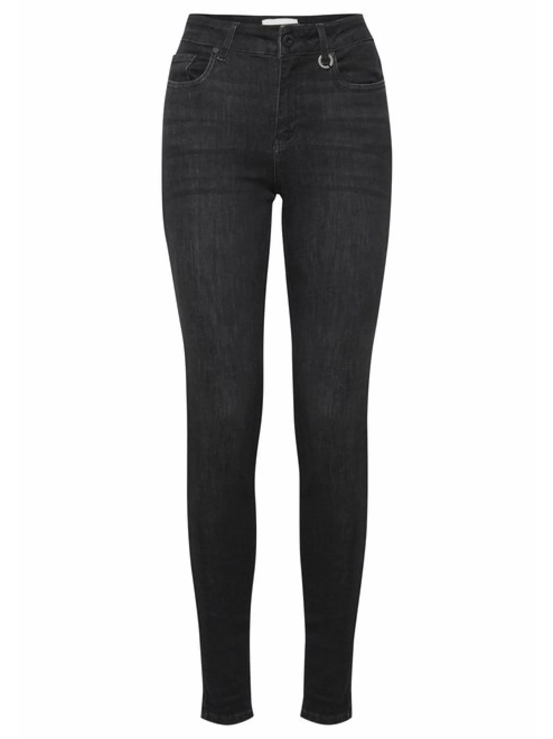 PULZ Jeans Damen Jeans PZJOY Hohe Taille in grau denim