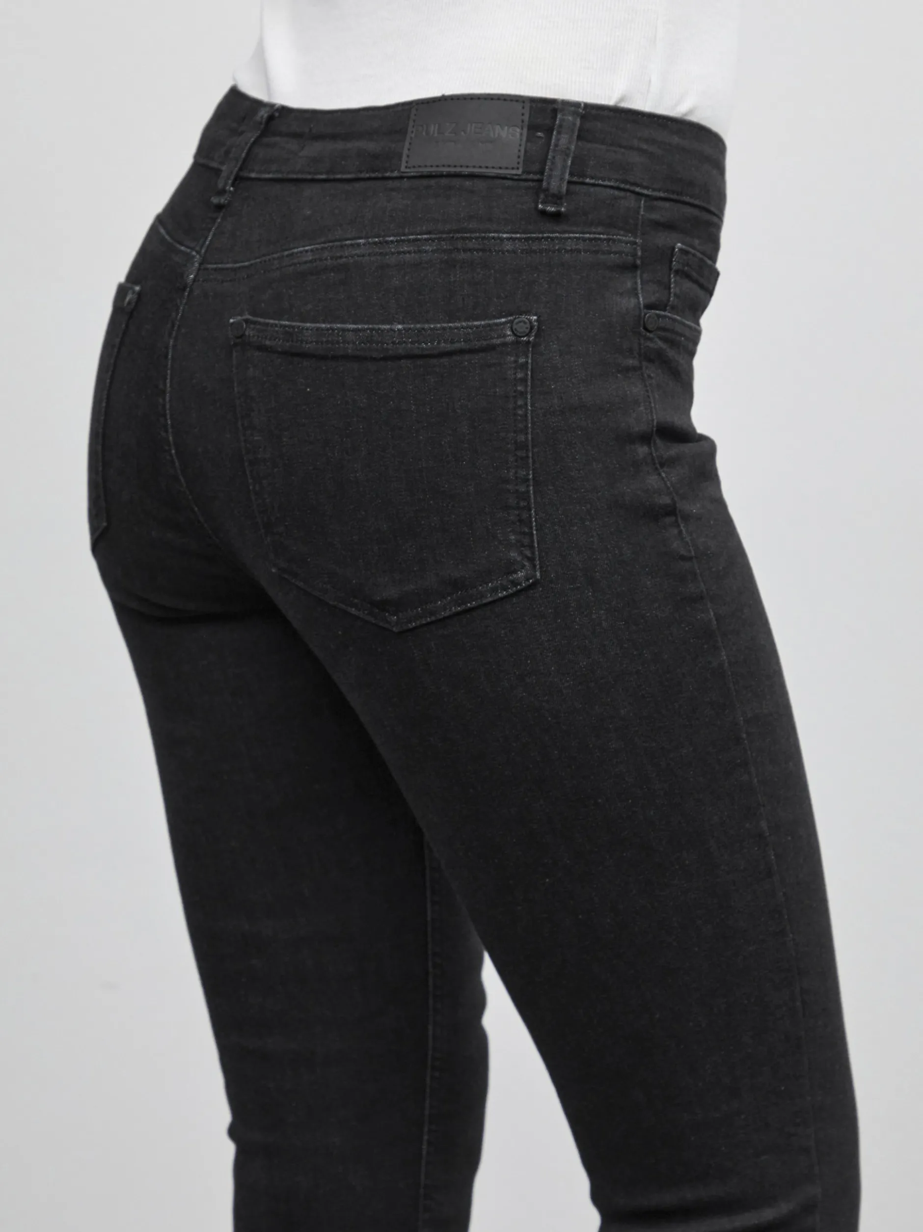 PULZ Jeans Damen Jeans PZJOY Hohe Taille in grau denim
