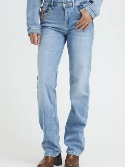 PULZ Jeans Damen Jeans PZKAROLINA Hohe Taille in blau