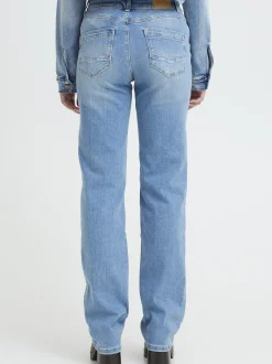 PULZ Jeans Damen Jeans PZKAROLINA Hohe Taille in blau