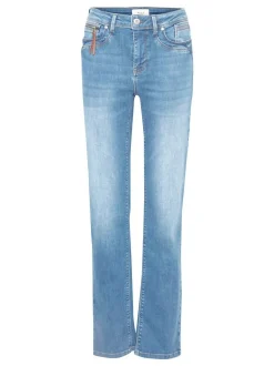 PULZ Jeans Damen Jeans PZKAROLINA Hohe Taille in blau
