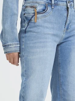 PULZ Jeans Damen Jeans PZKAROLINA Hohe Taille in blau