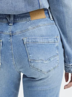 PULZ Jeans Damen Jeans PZKAROLINA Hohe Taille in blau