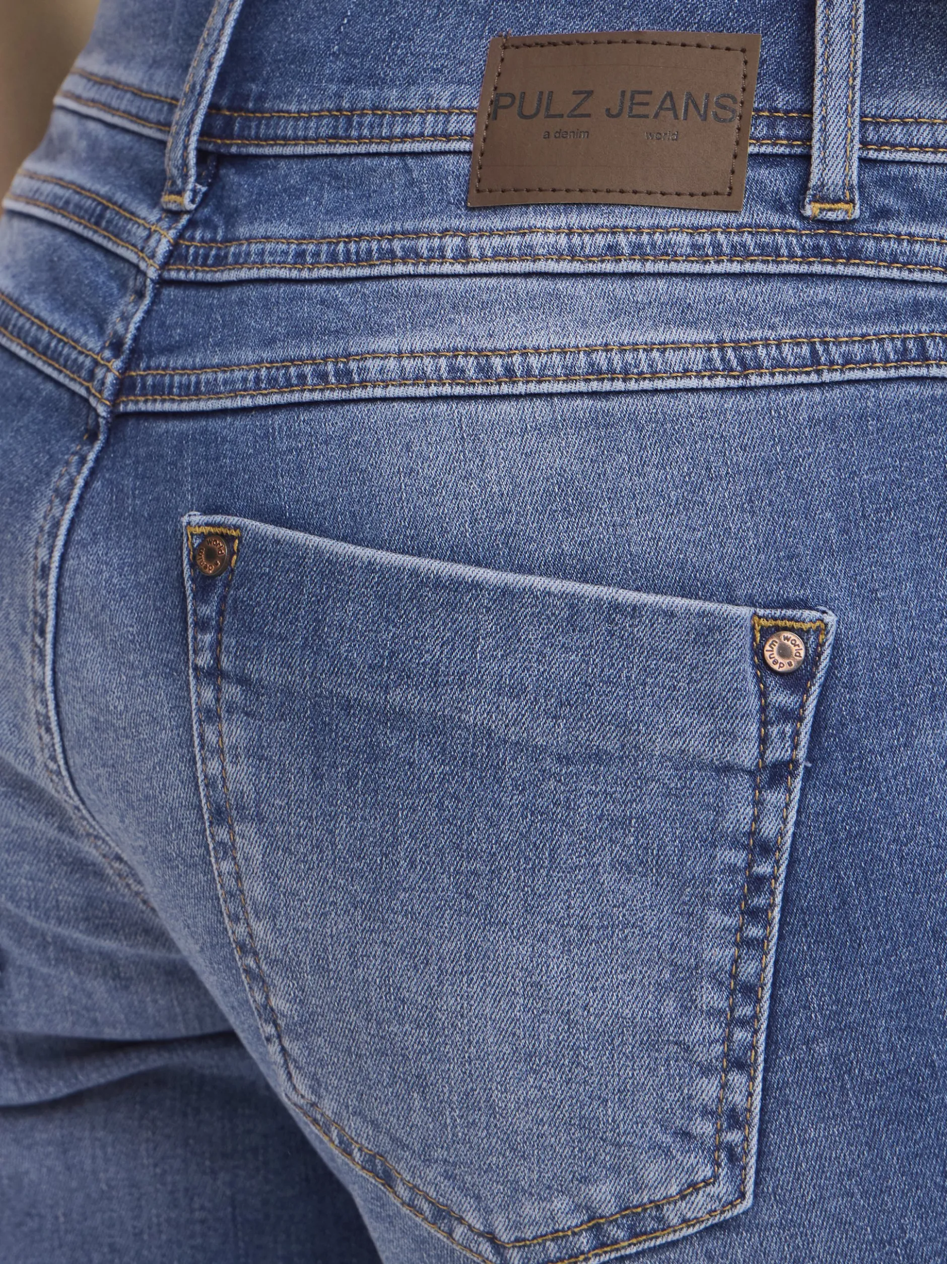 PULZ Jeans Damen Jeans PZSUZY Hohe Taille in medium stone denim