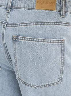 PULZ Jeans Damen Jeansshorts PZBRIDGET Hohe Taille in light stone denim