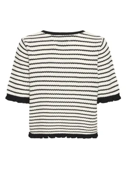 PULZ Jeans Damen Kurzarm-Bluse PZCENTA in weiß